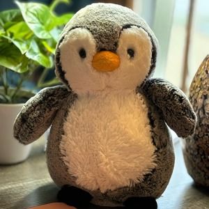 Aurora Gray and White Penguin Plush Toy